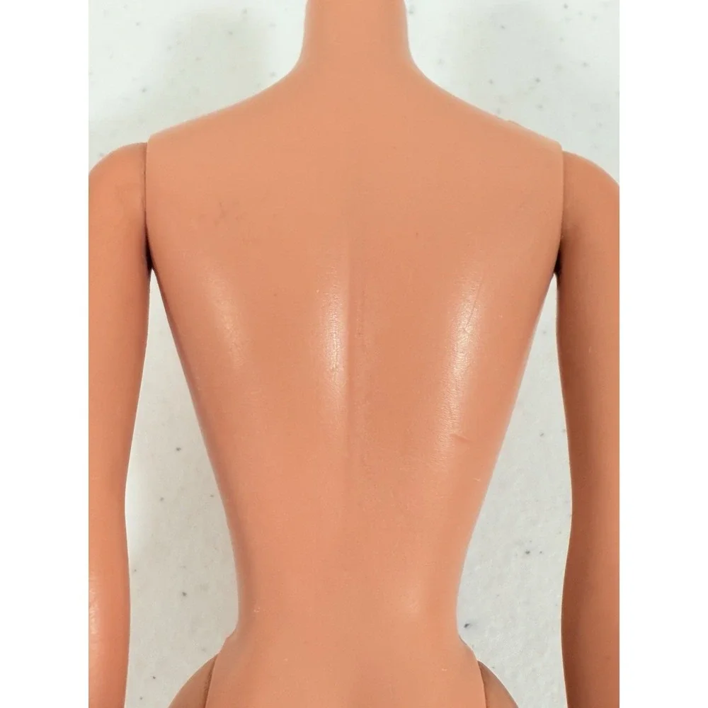 Vintage 1960 Mattel Barbie #4 Ponytail Doll Solid Body Small Neck Knob Red Nails